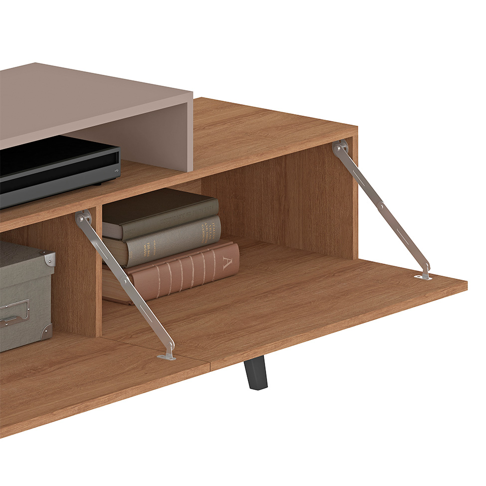 Rack para TV até 60 Polegadas Sunset 2 PT Mel e Fendi 180 cm