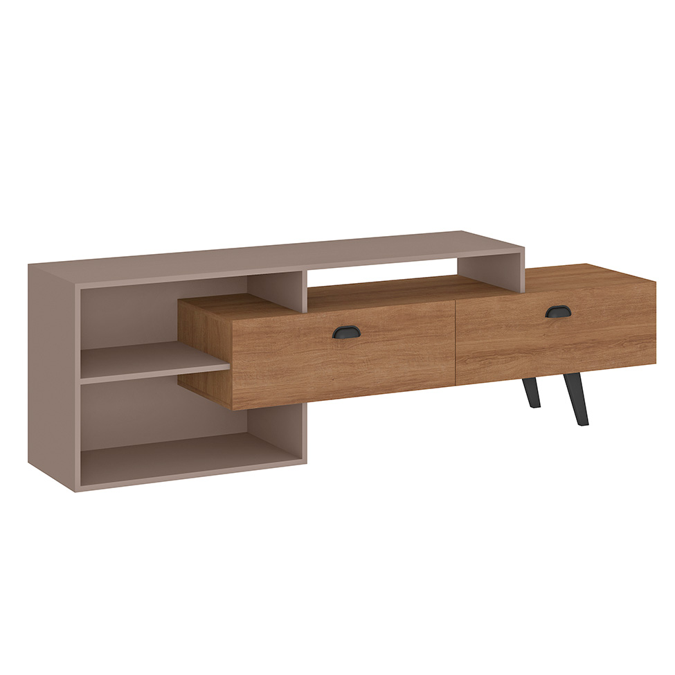 Rack para TV até 60 Polegadas Sunset 2 PT Mel e Fendi 180 cm
