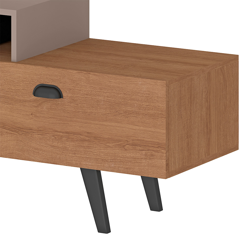 Rack para TV até 60 Polegadas Sunset 2 PT Mel e Fendi 180 cm