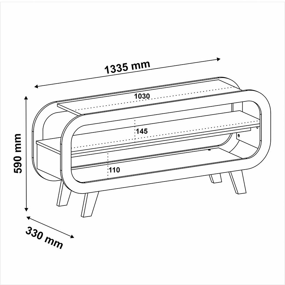 Rack para TV até 60 Polegadas Theo Cinamomo e Off White 133 cm