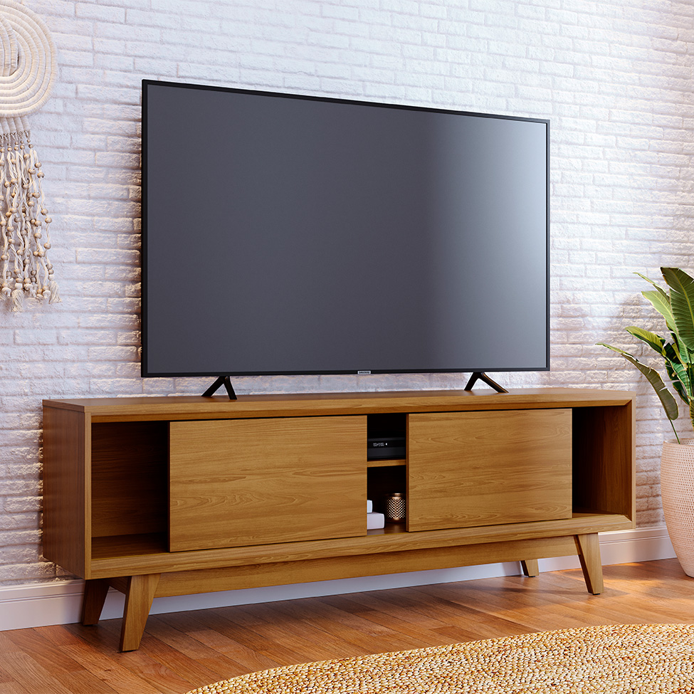 Rack para TV até 65 Polegadas Atlas 2 Portas Cumaru 164 cm