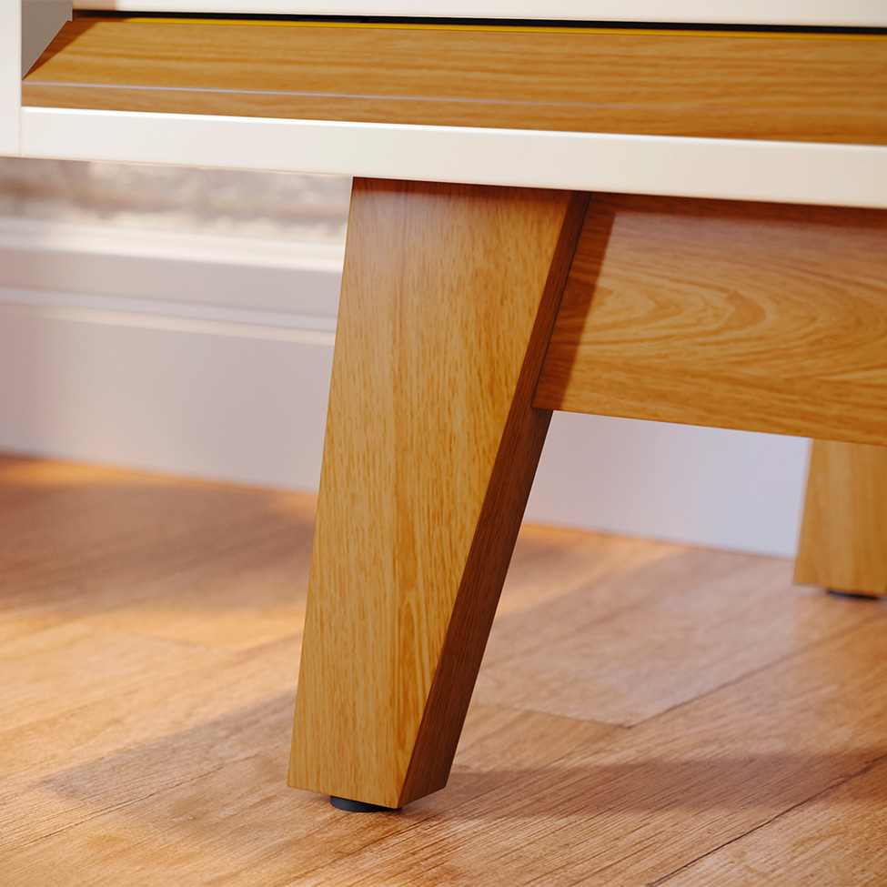 Rack para TV até 65 Polegadas Atlas 2 Portas Off White e Cinamomo 164 cm