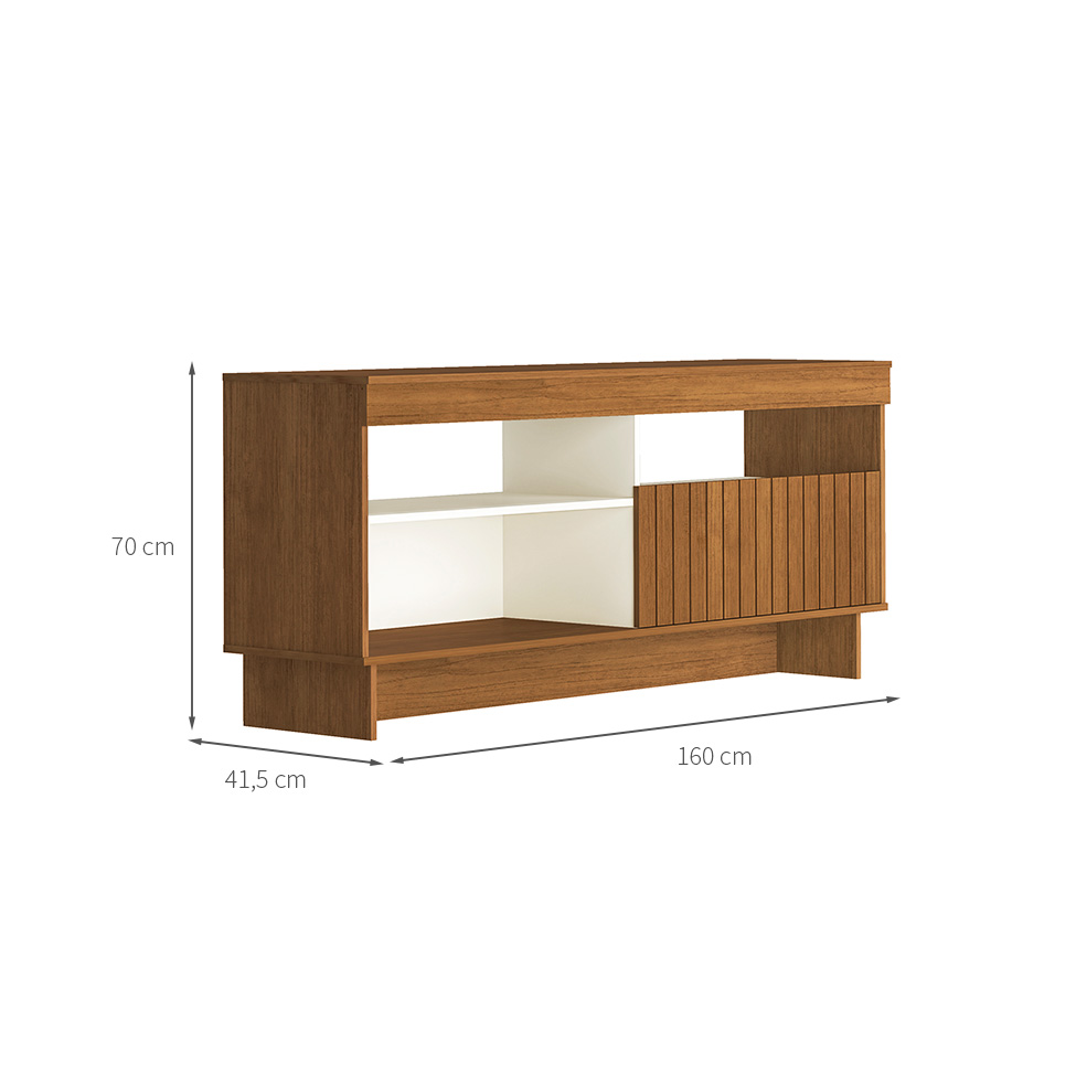Rack para TV até 65 Polegadas City 1 PT Cinamomo e Off White