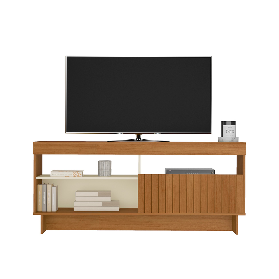 Rack para TV até 65 Polegadas City 1 PT Cinamomo e Off White