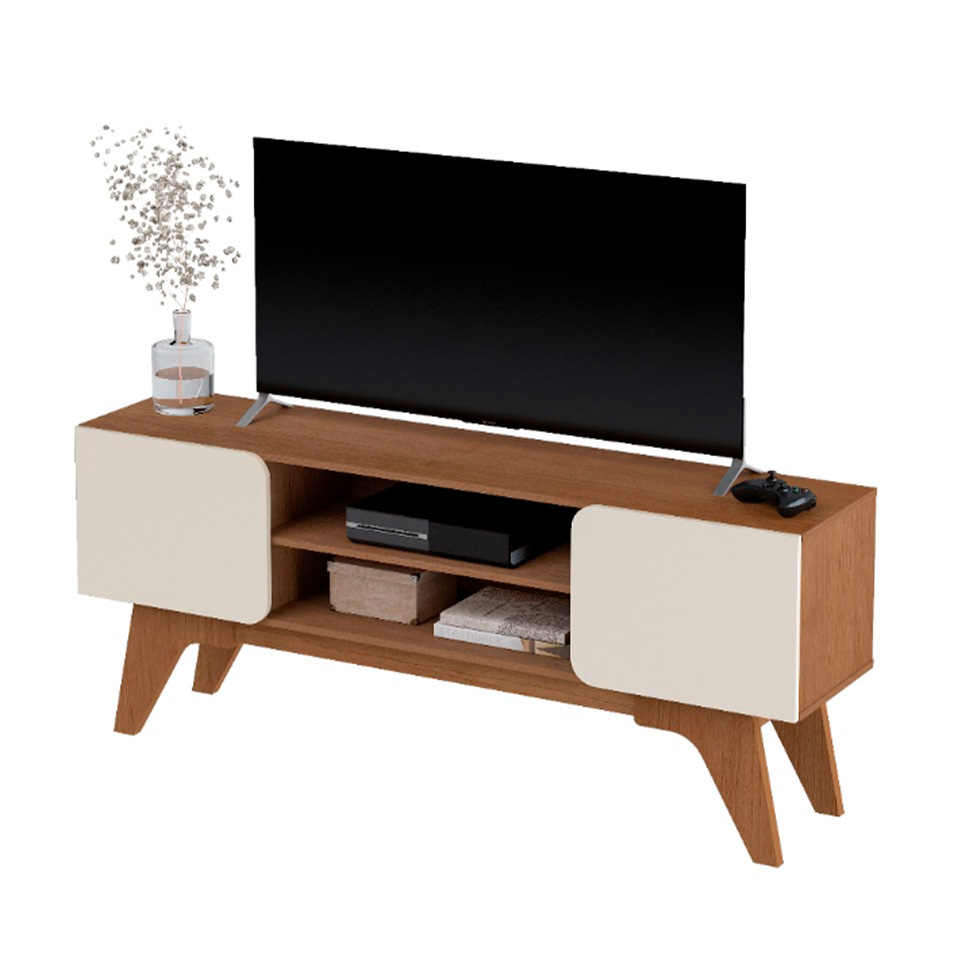 Rack para TV até 65 Polegadas Duetto Cinamomo e Off White