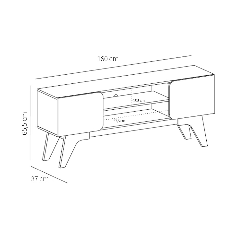 Rack para TV até 65 Polegadas Duetto Cinamomo e Off White