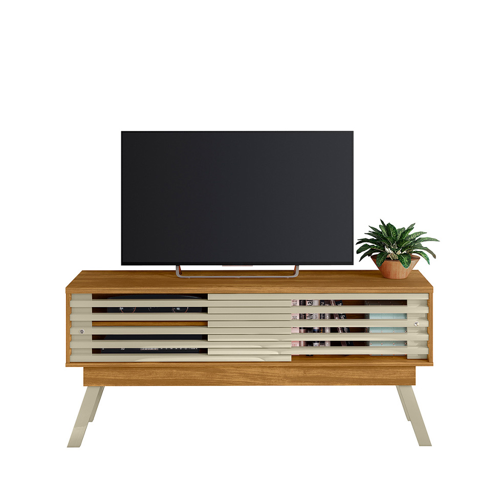 Rack para TV até 65 Polegadas Frizz 2 Portas Cumaru e Opala 150 cm