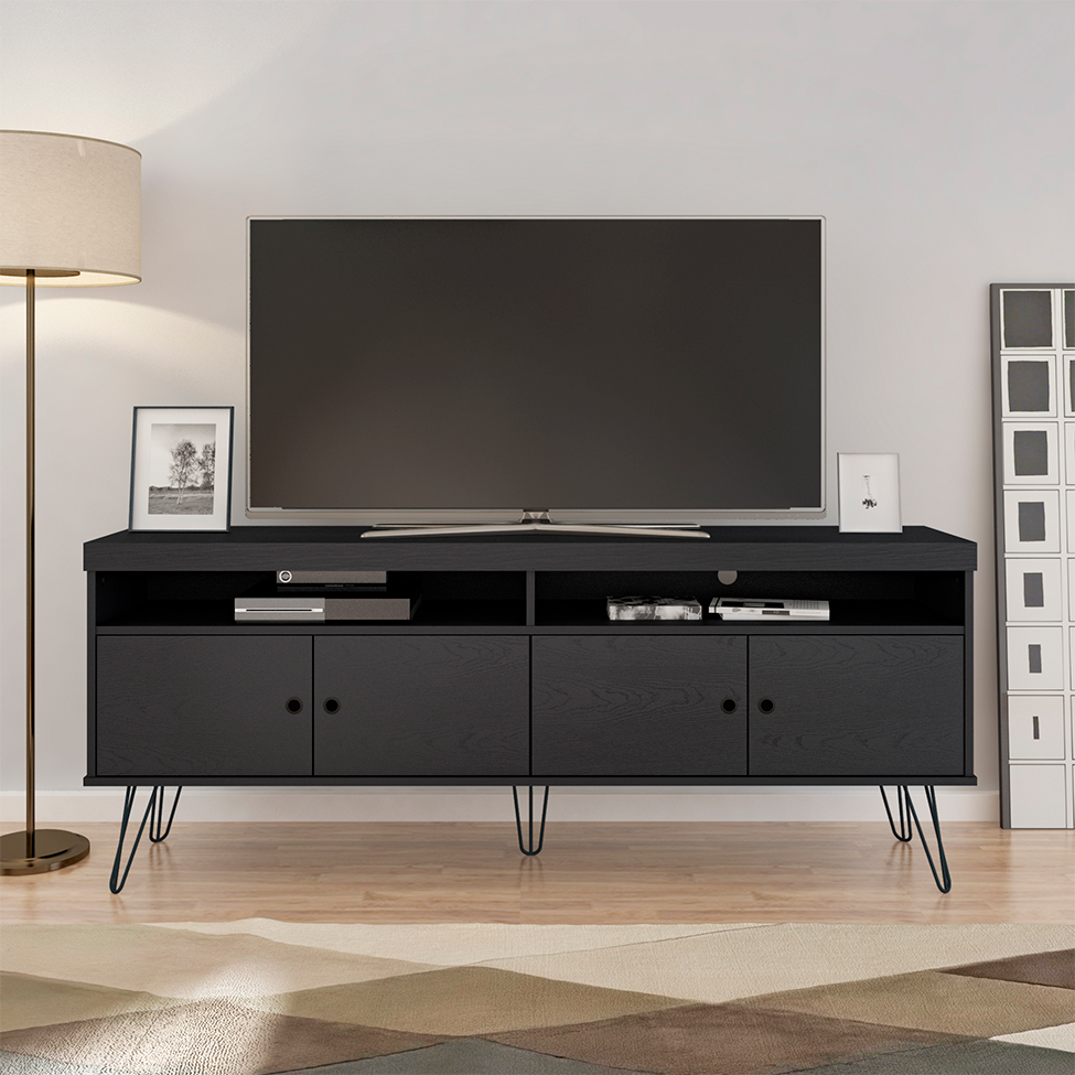 Rack para TV até 65 Polegadas Libery 4 PT Preto 160 cm