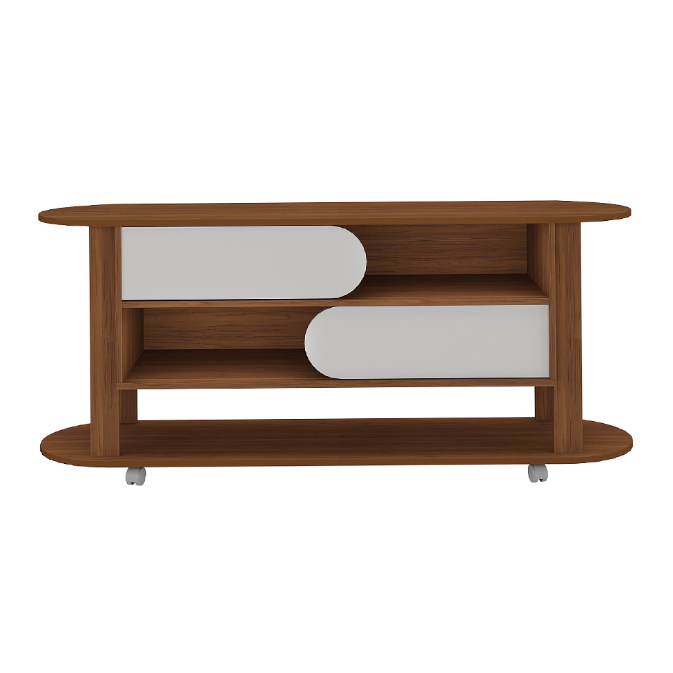 Rack para TV até 65 Polegadas Mundi 2 PT Cedro e Off White 150 cm