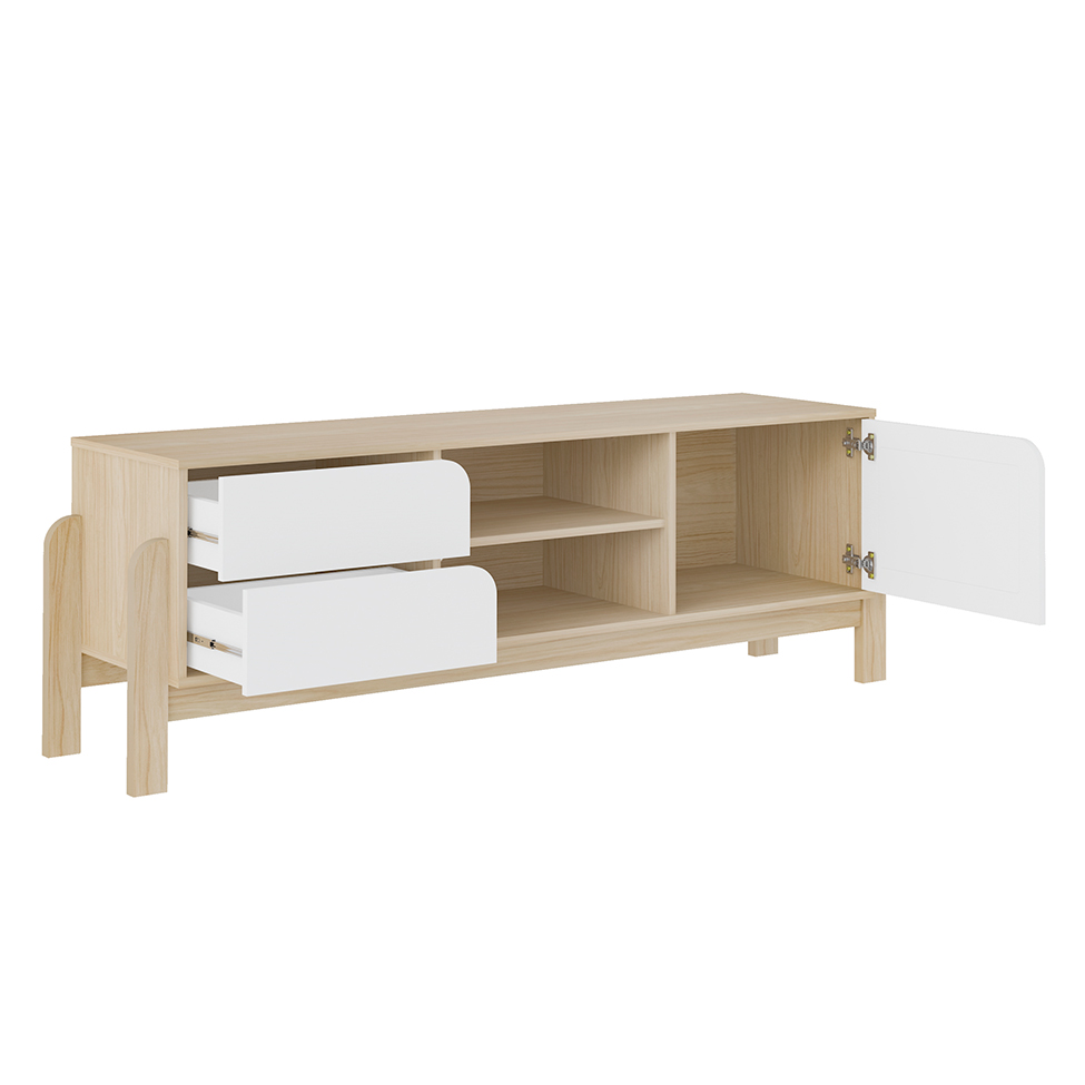 Rack para TV até 65 Polegadas Nature 1 PT 2 GV Naturale e Branco 160 cm