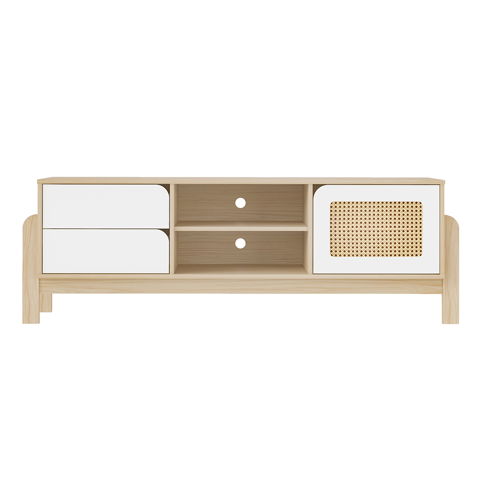 Rack para TV até 65 Polegadas Nature 1 PT 2 GV Naturale e Branco 160 cm
