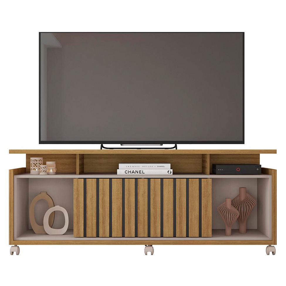 Rack para TV até 65 Polegadas Oasis 1 PT Mel e Cacao 160 cm