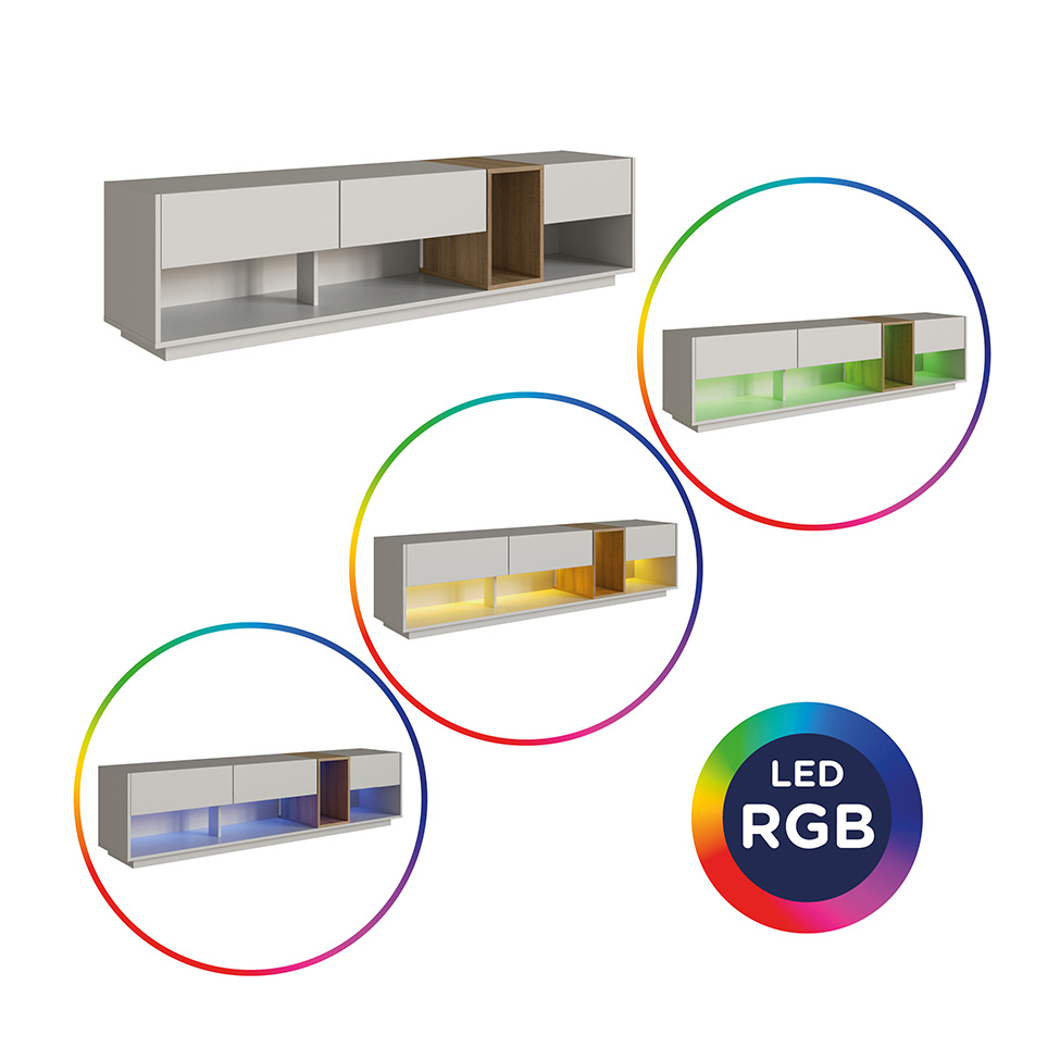Rack para TV até 65 Polegadas Violet com LED 3 GV Arenas e Mel