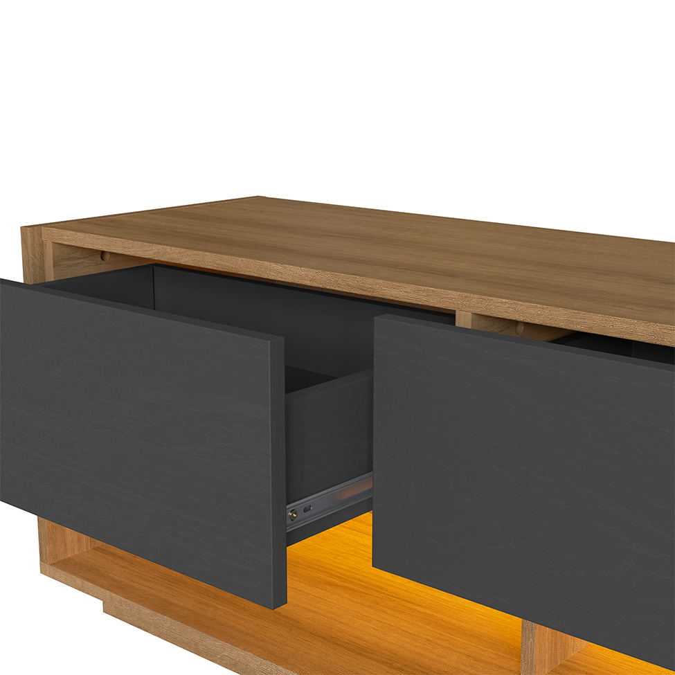 Rack para TV até 65 Polegadas Violet com LED 3 GV Mel e Grafite