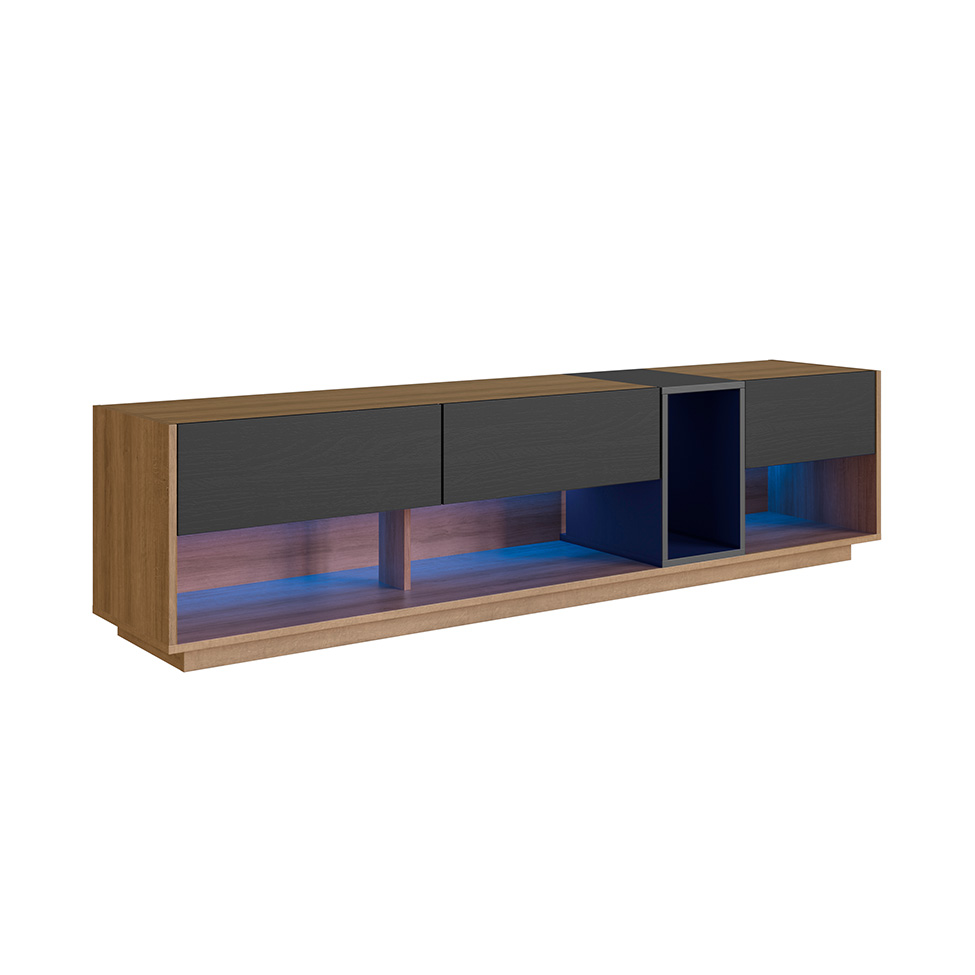 Rack para TV até 65 Polegadas Violet com LED 3 GV Mel e Grafite