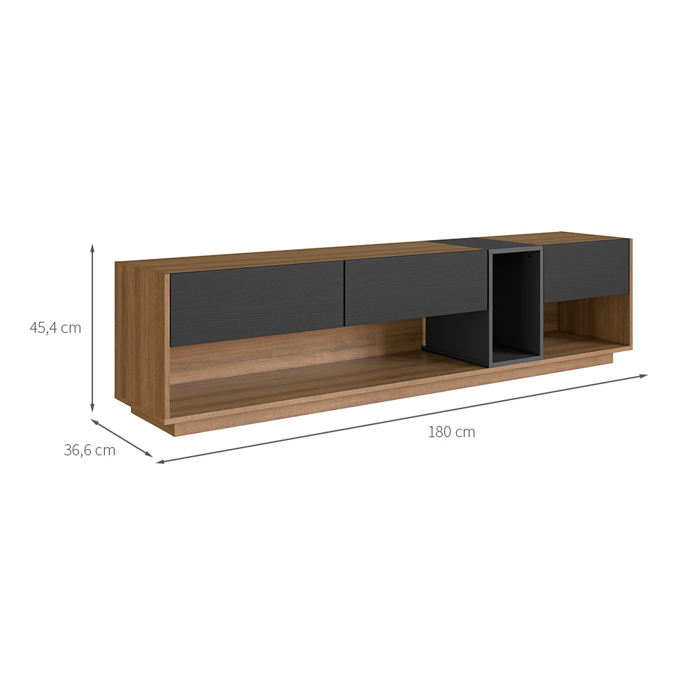 Rack para TV até 65 Polegadas Violet com LED 3 GV Mel e Grafite