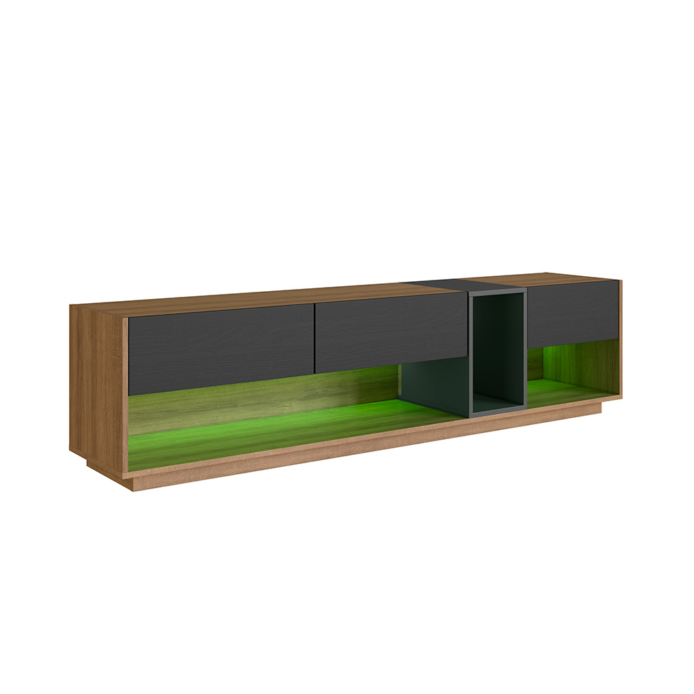 Rack para TV até 65 Polegadas Violet com LED 3 GV Mel e Grafite