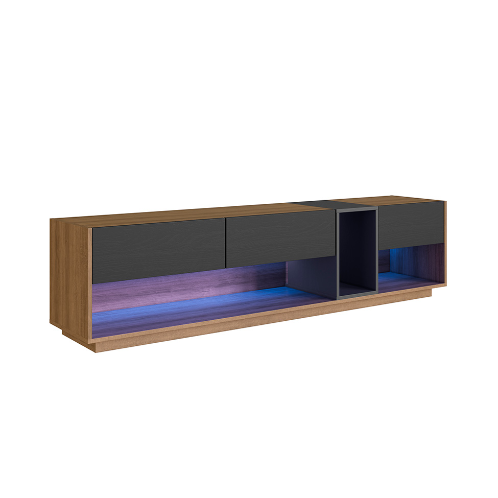 Rack para TV até 65 Polegadas Violet com LED 3 GV Mel e Grafite