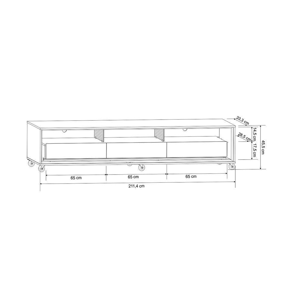 Rack para TV até 70 Polegadas Andorra com LED 3 GV Cedro e Off White