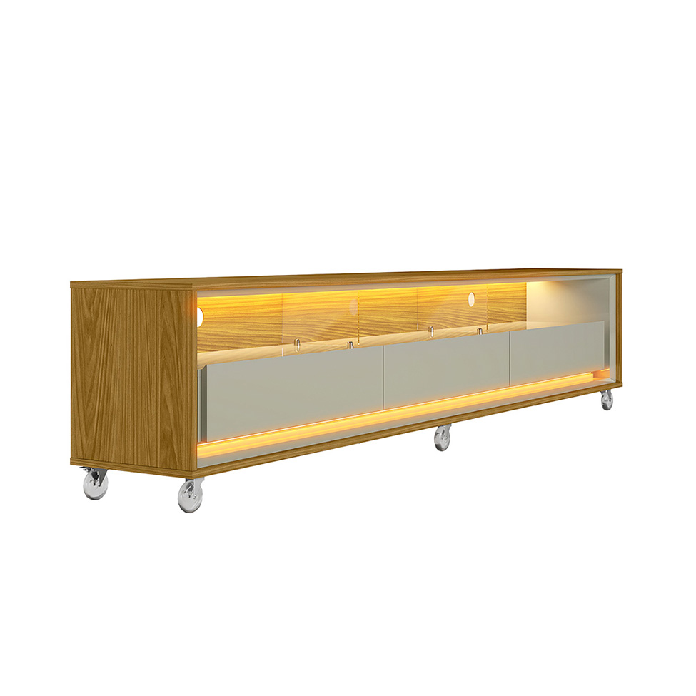 Rack para TV até 70 Polegadas Andorra com LED 3 GV Cedro e Off White