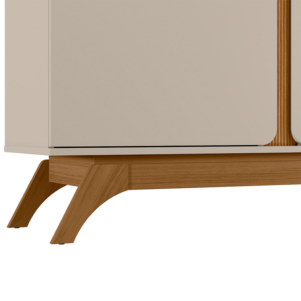 Rack para TV até 70 Polegadas Istambul 2 PT Nature e Off White 200 cm