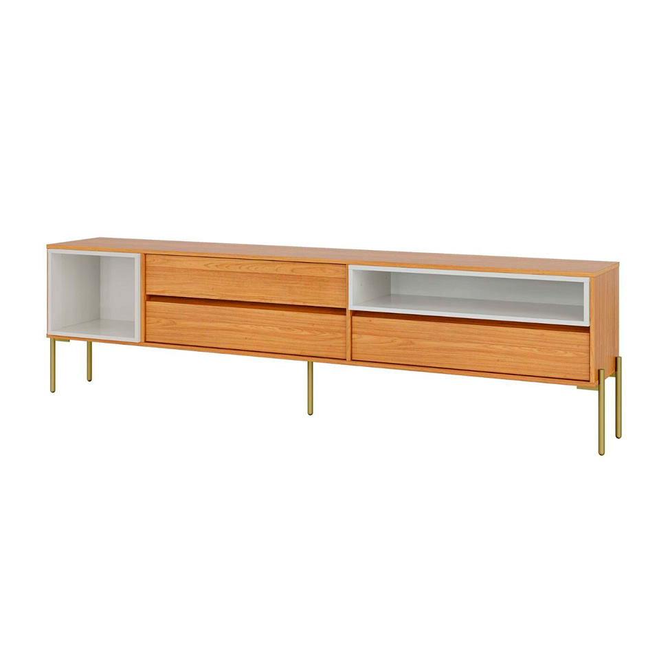 Rack para TV até 70 Polegadas Melin 100% MDF 3 Gavetas Freijó e Off White