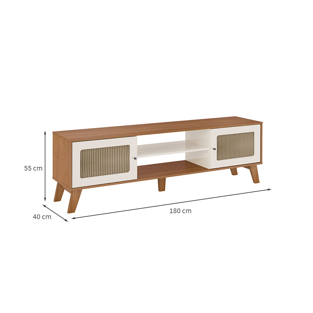 Rack para TV até 75 Polegadas Charlotte 2 PT Cinamomo e Off White
