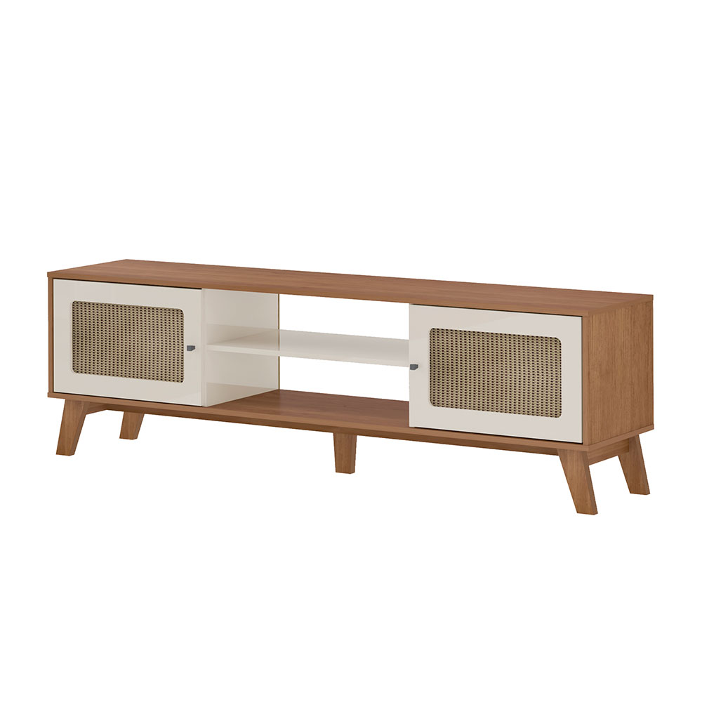 Rack para TV até 75 Polegadas Charlotte 2 PT Cinamomo e Off White