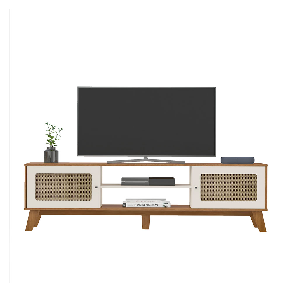Rack para TV até 75 Polegadas Charlotte 2 PT Cinamomo e Off White