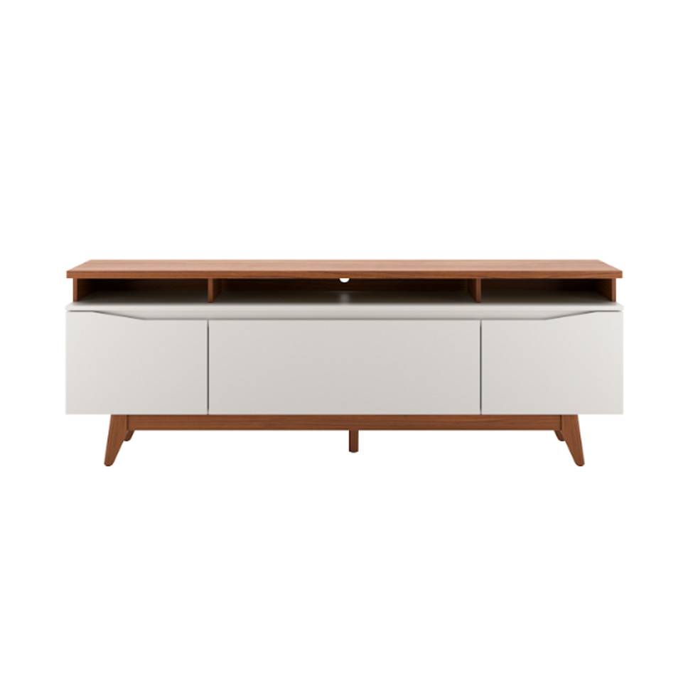 Rack para TV até 75 Polegadas Flynt 3 PT Off White e Canela 184 cm