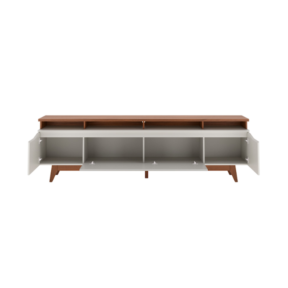 Rack para TV até 75 Polegadas Flynt 3 PT Off White e Canela 220 cm