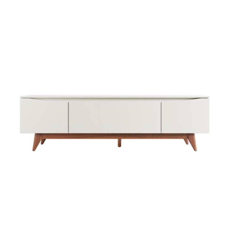 Rack para TV até 75 Polegadas Flynt 3 PT Off White e Natural 184 cm