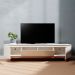 Rack para TV até 75 Polegadas Flynt 3 PT Off White e Natural 219 cm