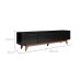 Rack para TV até 75 Polegadas Flynt 3 PT Preto e Natural 219 cm
