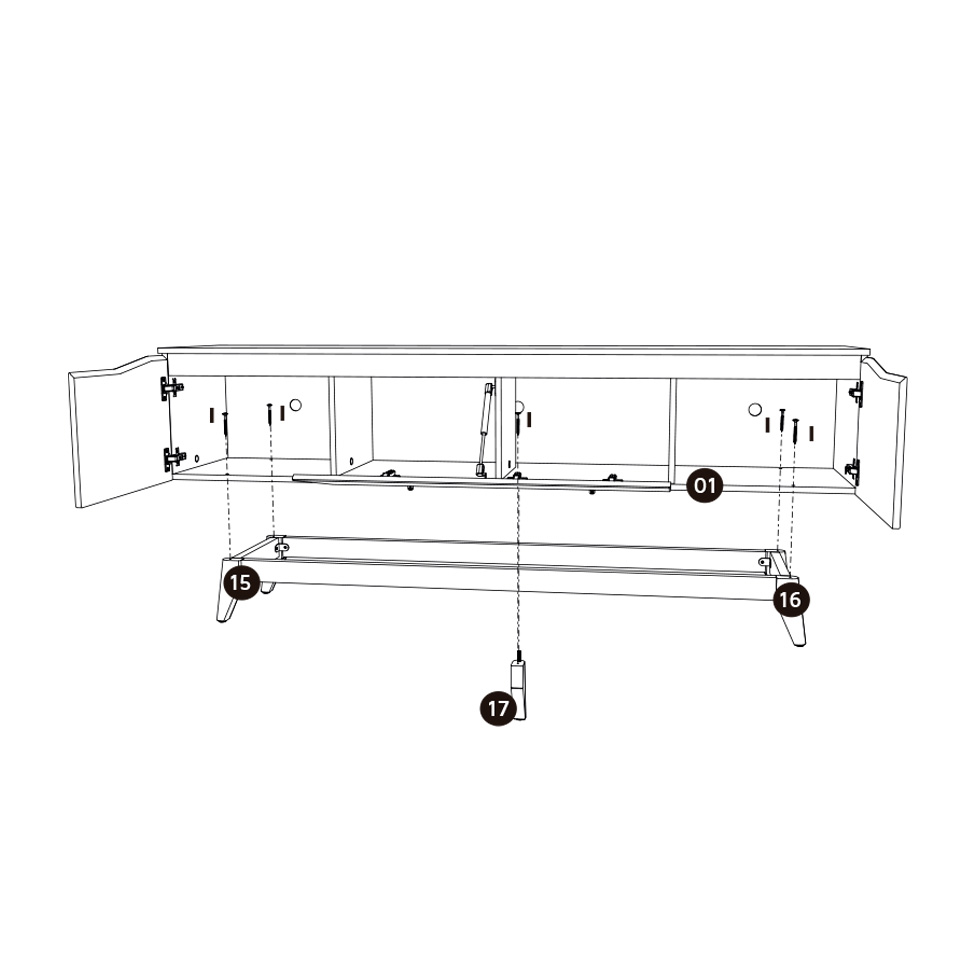 Rack para TV até 75 Polegadas Flynt 3 PT Preto e Natural 219 cm