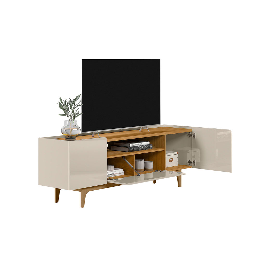 Rack para TV até 75 Polegadas Liam 3 PT Off White 180 cm