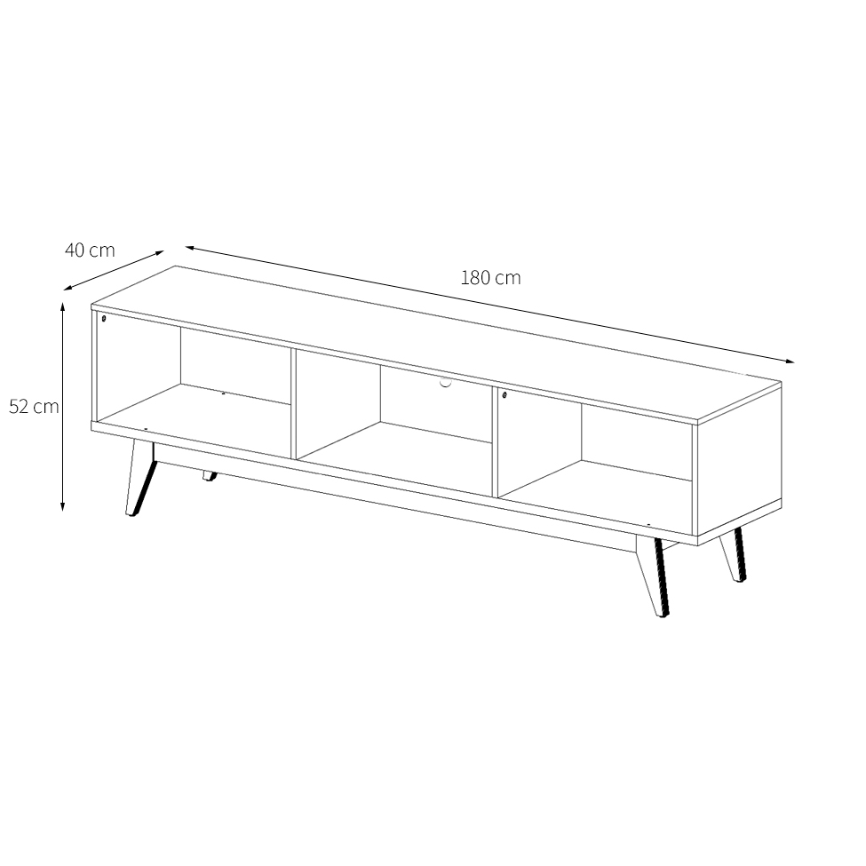 Rack para TV até 75 Polegadas Mazza 3 Gavetas Branco e Cedro