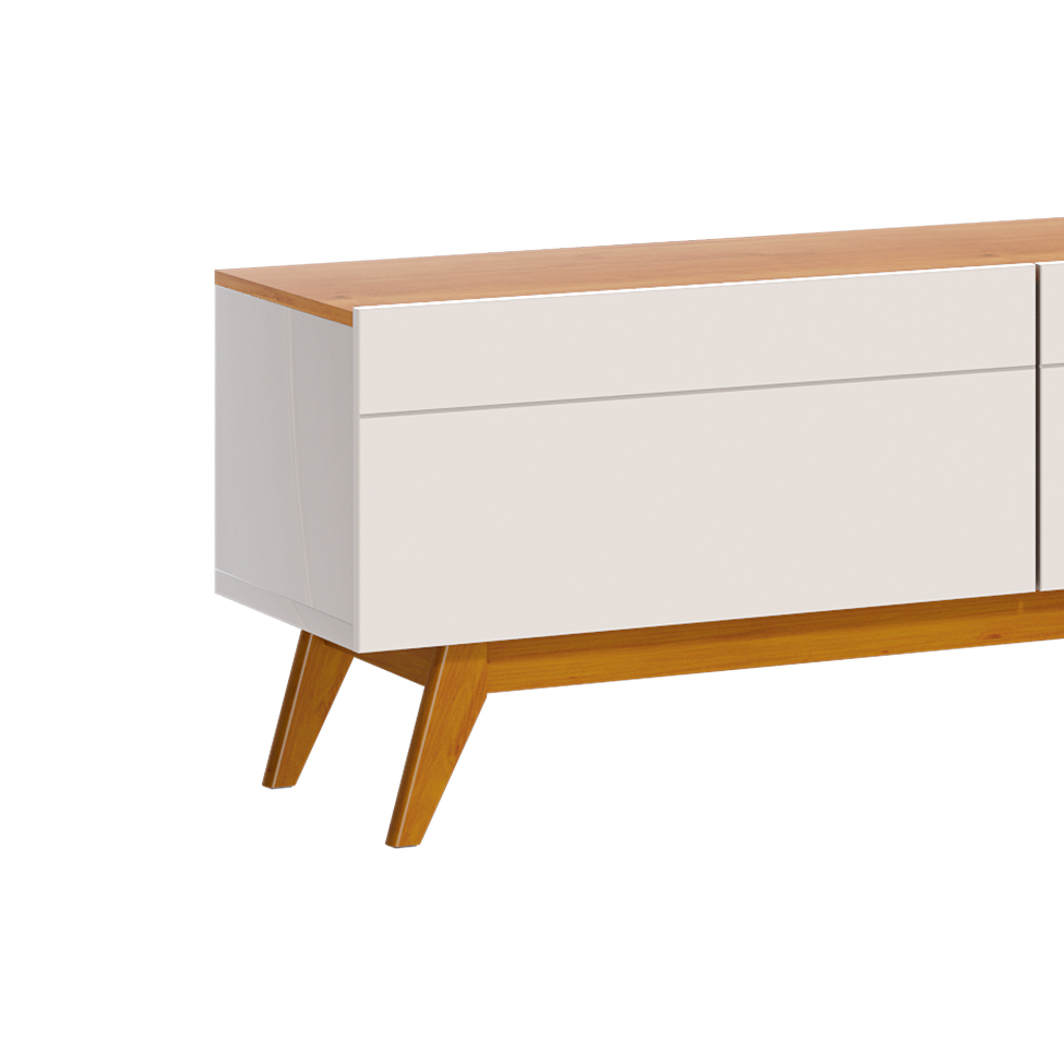 Rack para TV até 75 Polegadas Mazza 3 Gavetas Branco e Cedro