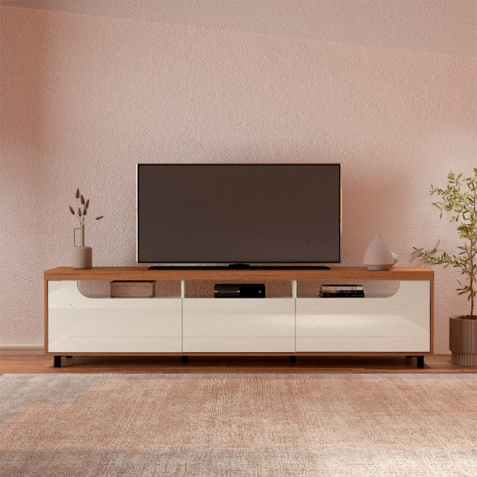 Rack para TV até 75 Polegadas Mercury Cinamomo e Off White
