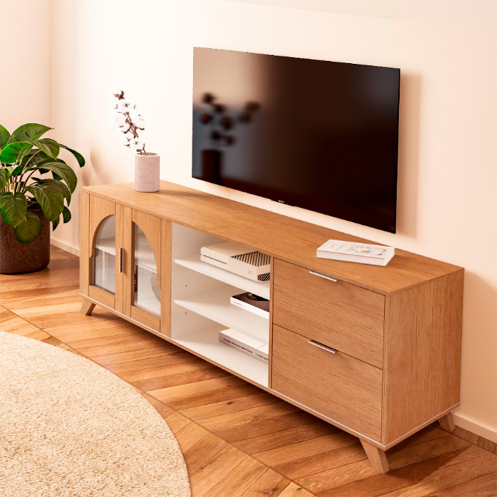 Rack para TV até 75 Polegadas Murano Cinamomo e Off White