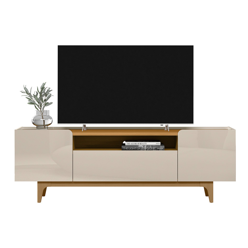 Rack para TV até 75 Polegadas Orlando 3 PT Tauari e Off White 180 cm