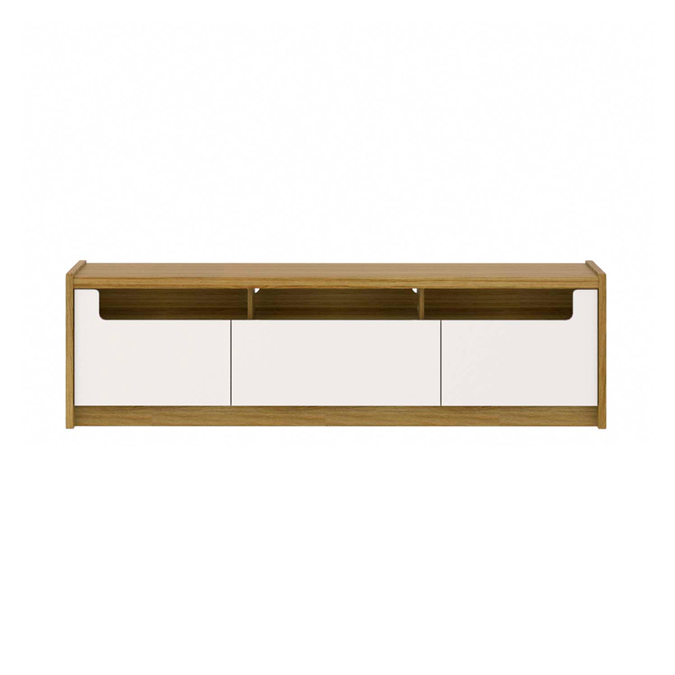 Rack para TV até 75 Polegadas Oslo 3 PT Freijó e Off White 185 cm