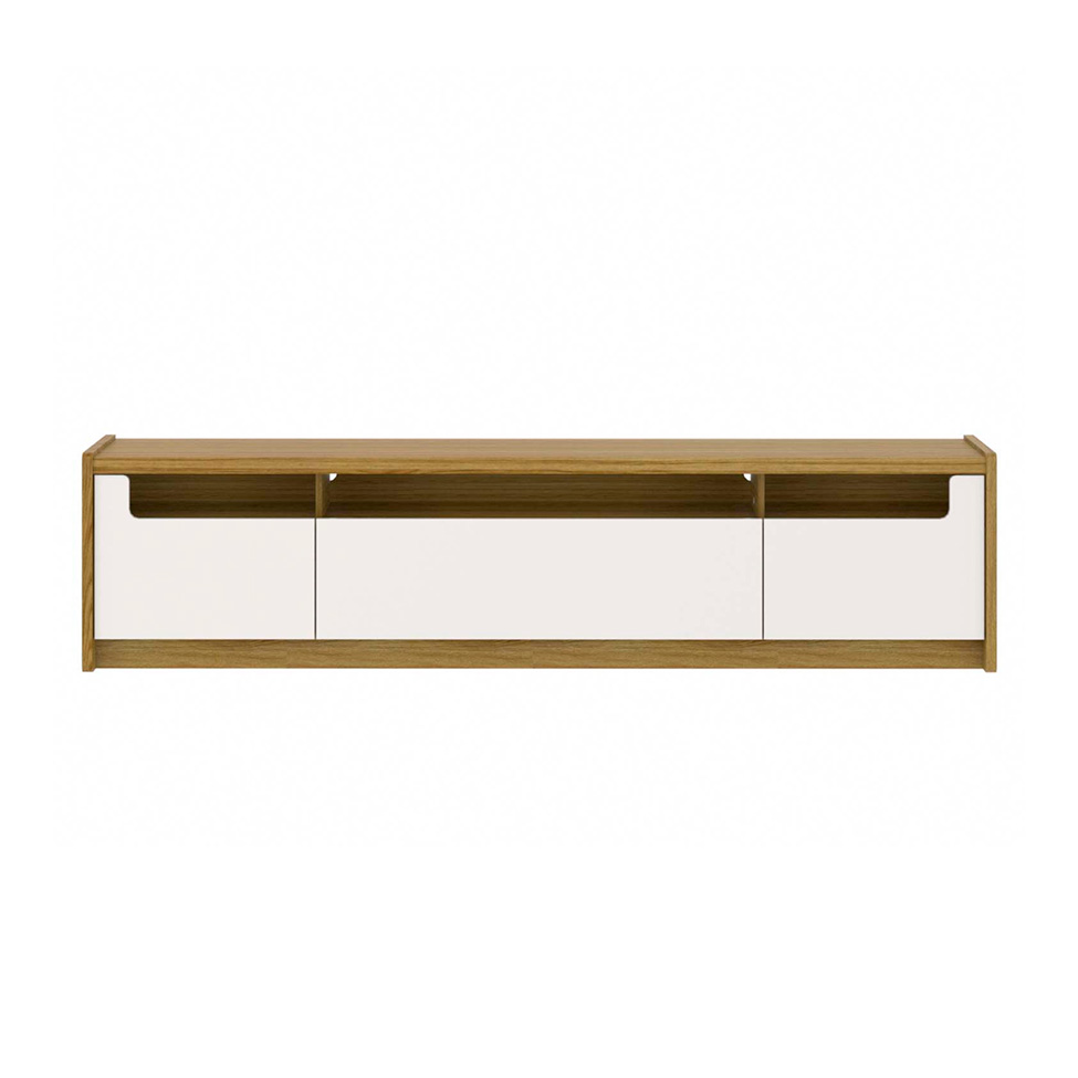 Rack para TV até 75 Polegadas Oslo 3 PT Freijó e Off White 221 cm