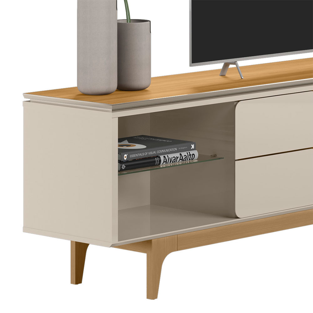 Rack para TV até 75 Polegadas Owen 2 GV Off White 218 cm