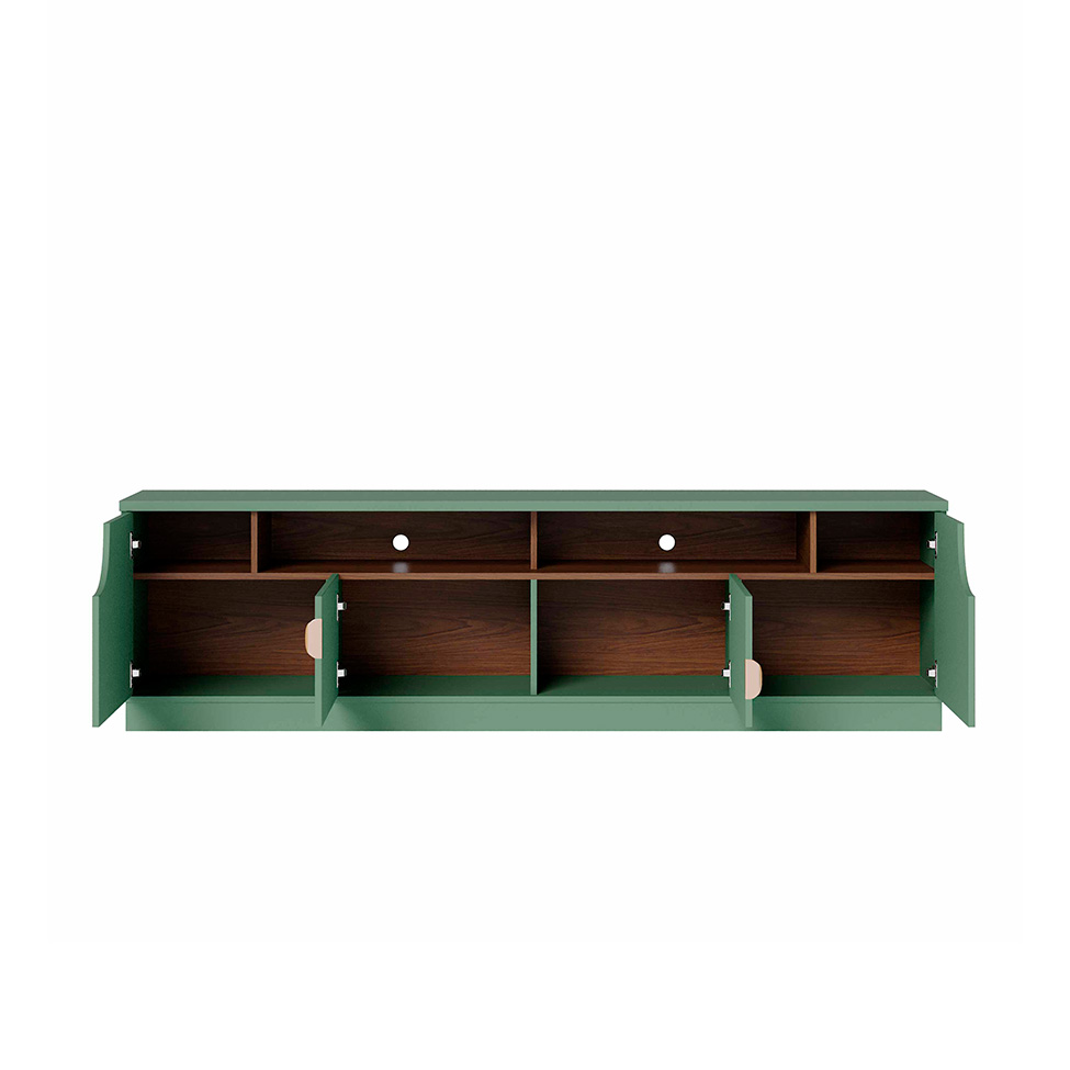 Rack para TV até 75 Polegadas Santorini 4 Portas Hortelã e Amêndoa