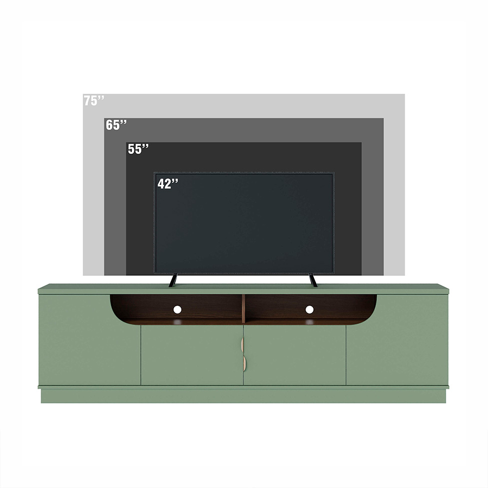 Rack para TV até 75 Polegadas Santorini 4 Portas Hortelã e Amêndoa
