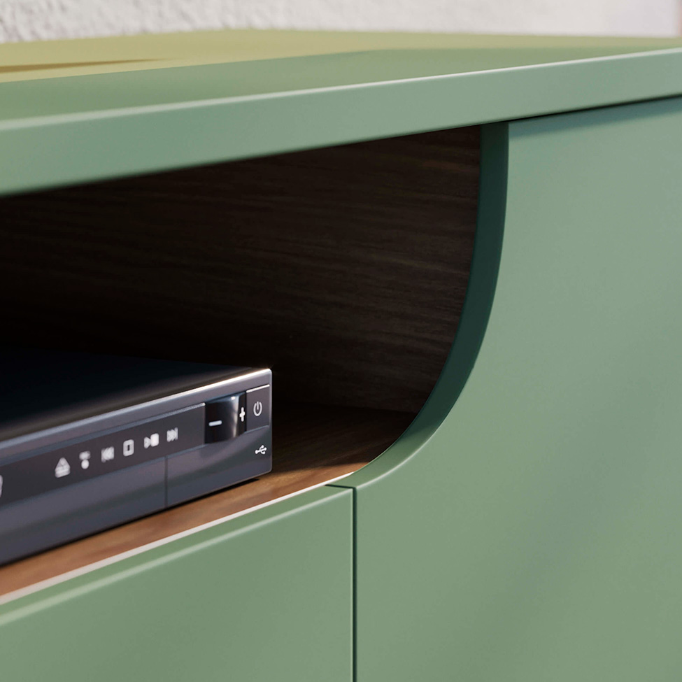 Rack para TV até 75 Polegadas Santorini 4 Portas Hortelã e Amêndoa