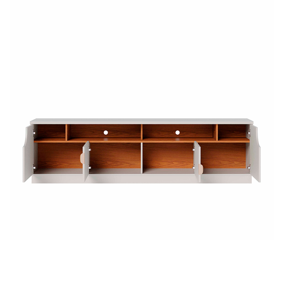 Rack para TV até 75 Polegadas Santorini 4 Portas Off White e Freijó