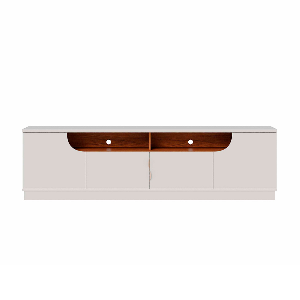 Rack para TV até 75 Polegadas Santorini 4 Portas Off White e Freijó