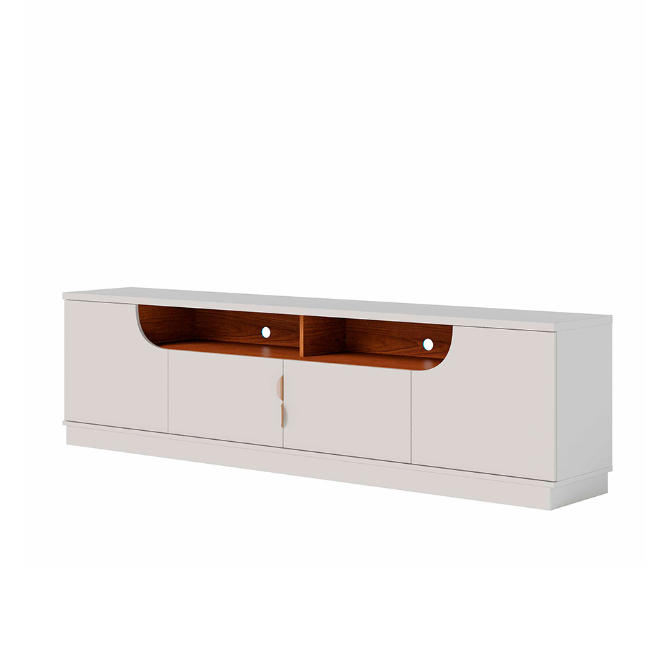 Rack para TV até 75 Polegadas Santorini 4 Portas Off White e Freijó